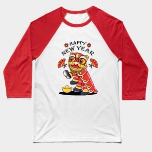 Chinese New Year, cute dragon lion dance Baseball T-Shirt